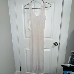 Shade & Shore Cream Ribbed Knit Maxi Cover-Up Dress